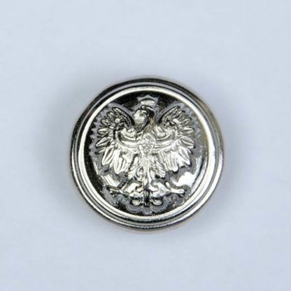 Polski guzik wojskowy z orzełkiem srebrny śr. 16 mm