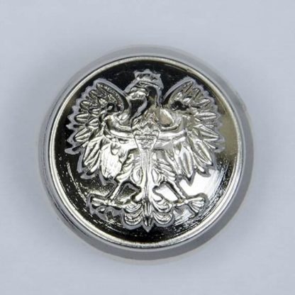 Polski guzik wojskowy z orzełkiem srebrny śr. 22 mm