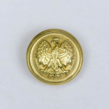 Polski guzik wojskowy z orzełkiem złoty śr. 16 mm