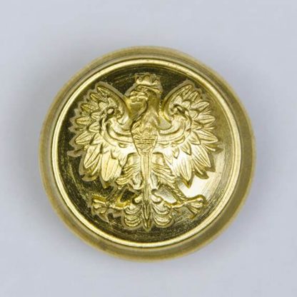 Polski guzik wojskowy z orzełkiem złoty śr. 22 mm