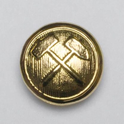 Przypinka górnicza 21 mm na pin, kolor złoty