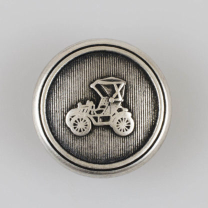 Guzik retro z autkiem srebrno-czarny śr. 23 mm