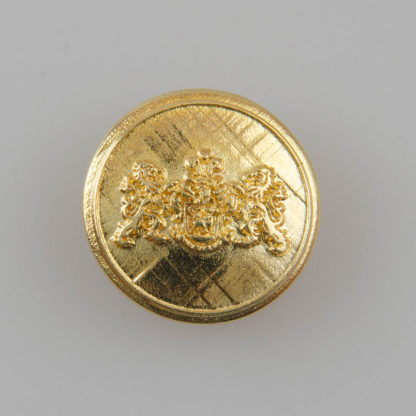 Guzik z herbem i dwoma lwami kolor złoty śr. 22 mm