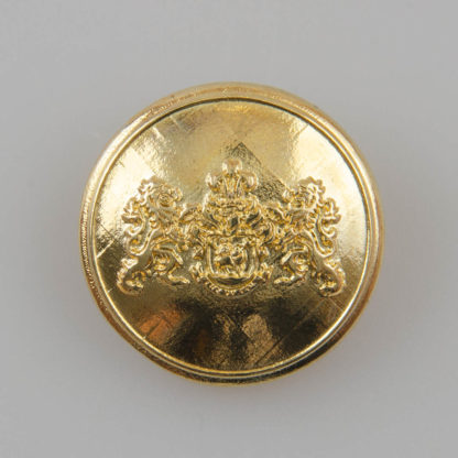 Guzik z herbem i dwoma lwami kolor złoty śr. 25 mm