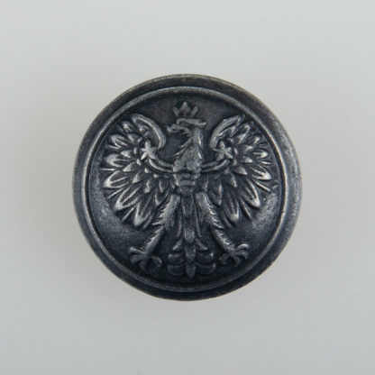 Policyjny guzik współczesny z orłem kolor stare srebro śr. 22 mm