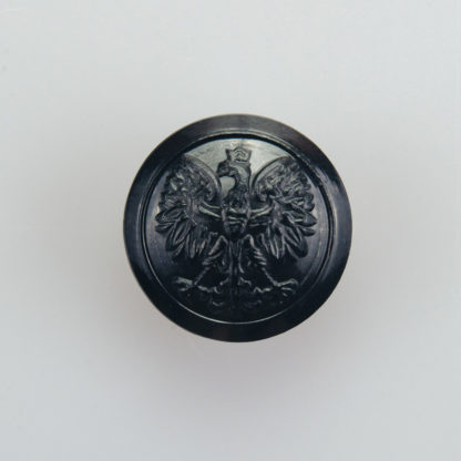 Państwowa Straż Pożarna guzik współczesny z orłem kolor czarny śr. 16 mm (żywica)