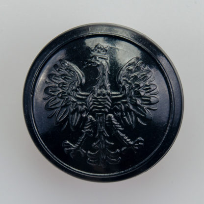 Państwowa Straż Pożarna guzik współczesny z orłem kolor czarny śr. 25 mm (żywica)