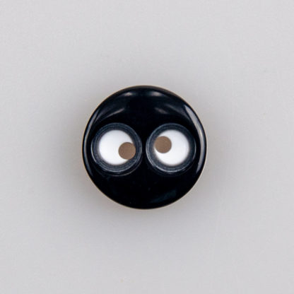 Guzik z oczami, śr. 13 mm, 2 dziurki do przyszycia, uniwersalny, kolor czarno-biały