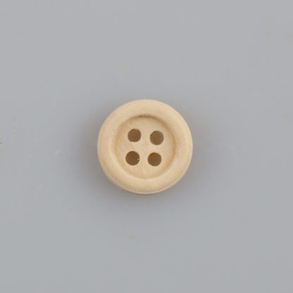 Guzik drewniany z obrzeżem 2 mm, 4 dziurki, śr. 13 mm DIY