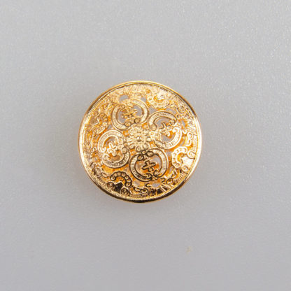 Guzik ażurowy ozdobny kolor złoty śr. 15 mm