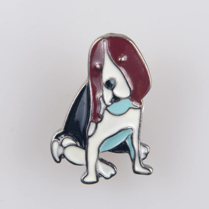 Beagle pies, znaczek na pin/ szpilkę, metal kolorowa emalia