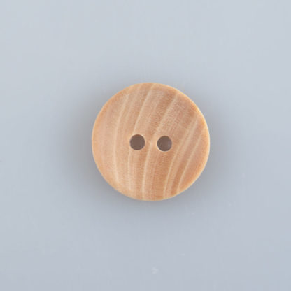 Guzik drewniany wklęsły z drewna kameliowego, śr. 15 mm, 2 dziurki
