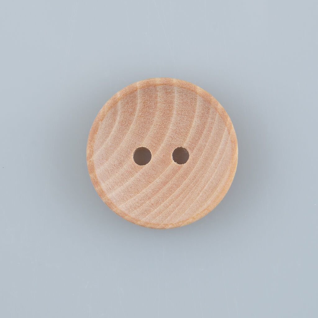 Guzik drewniany wklęsły z drewna kameliowego, śr. 18 mm, 2 dziurki
