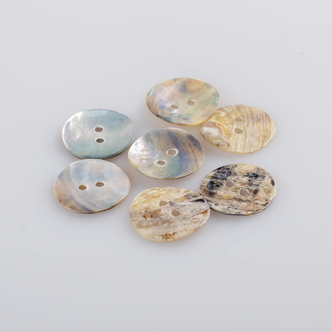 Guzik z muszli naturalnej, opal morski śr. 18 mm