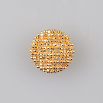 Guzik elegancki siateczkowy, pikowany, kolor złoty śr. 15 mm
