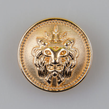 Guzik z głową lwa, kolor złoty śr. 25 mm