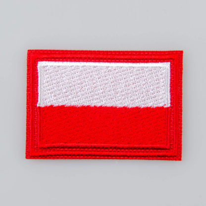Polska naszywka materiałowa/ haft kolor biało-czerwony wym. 55 x 40 mm