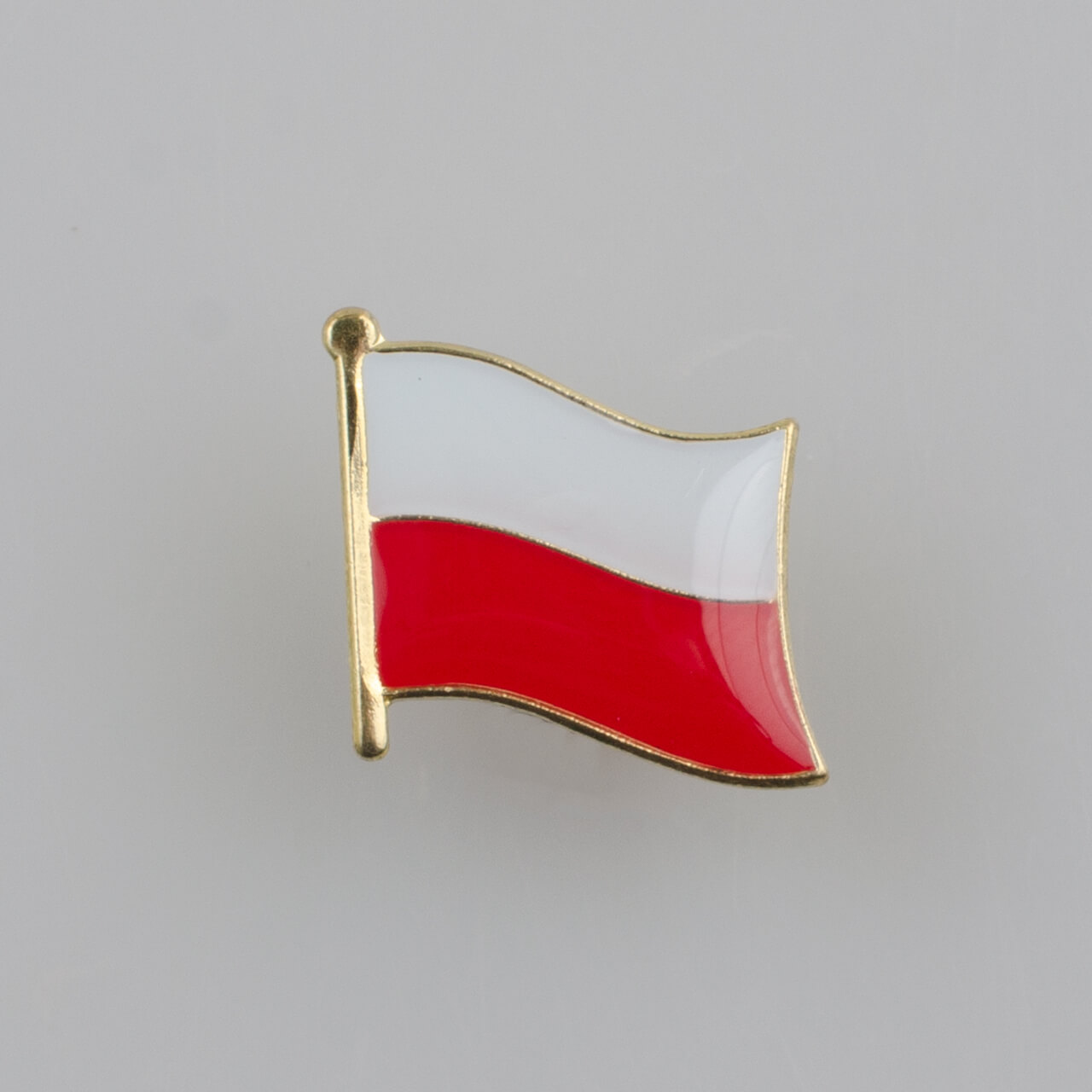 Polska flaga metalowy znaczek na pin/ szpilkę, 17 x 16 mm