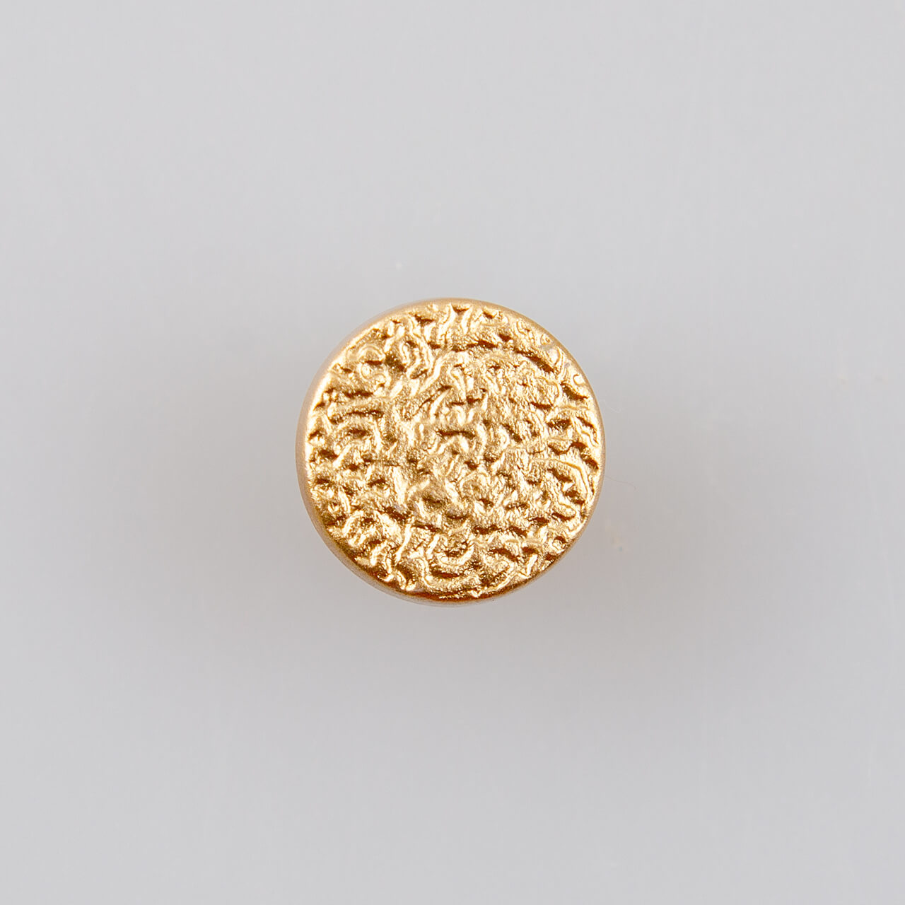 Guzik płaski marszczony, tworzywo sztuczne, śr. 10 mm (16"), złoty matowy