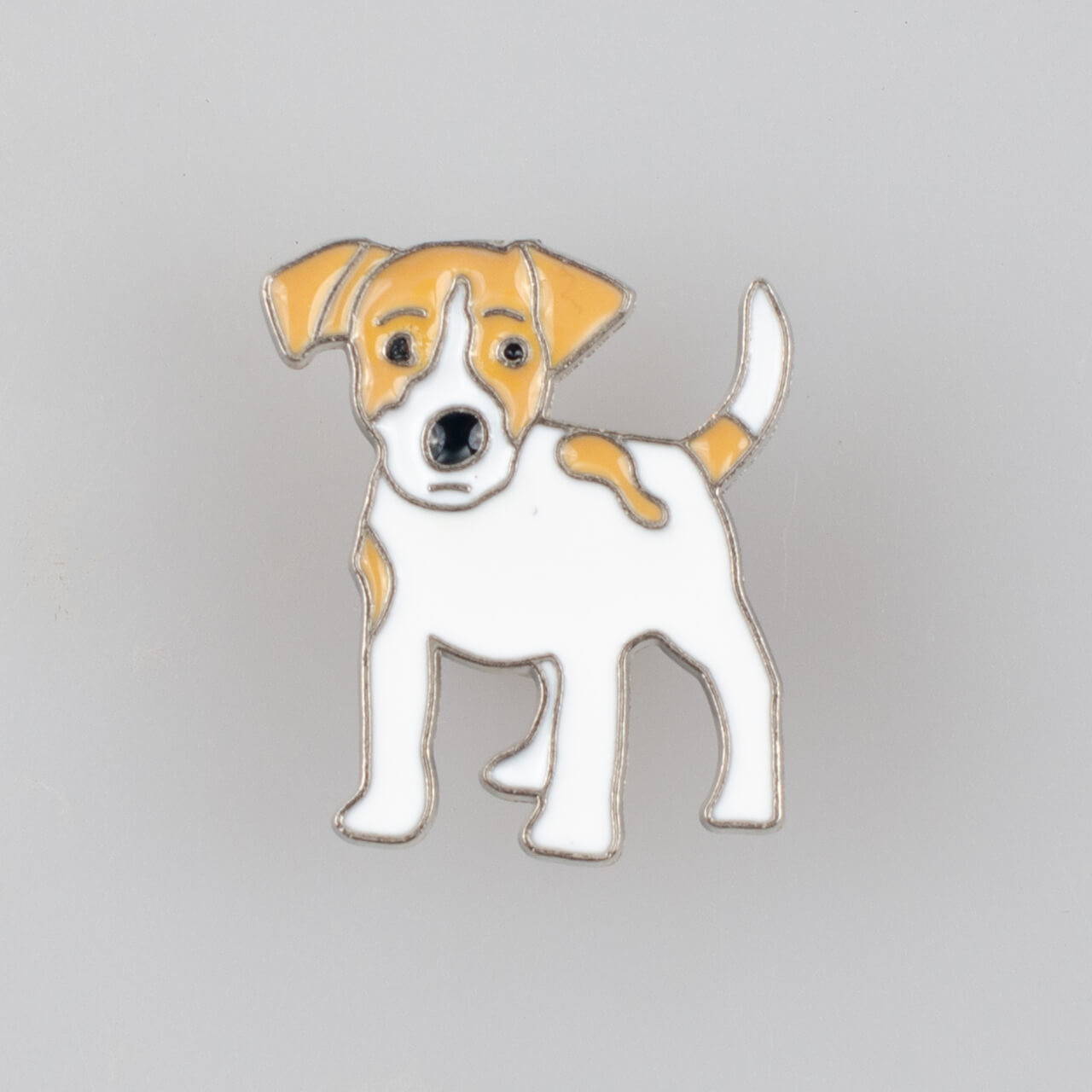 Jack Russel Terrier pies, znaczek na pin/ szpilkę, metal kolorowa emalia