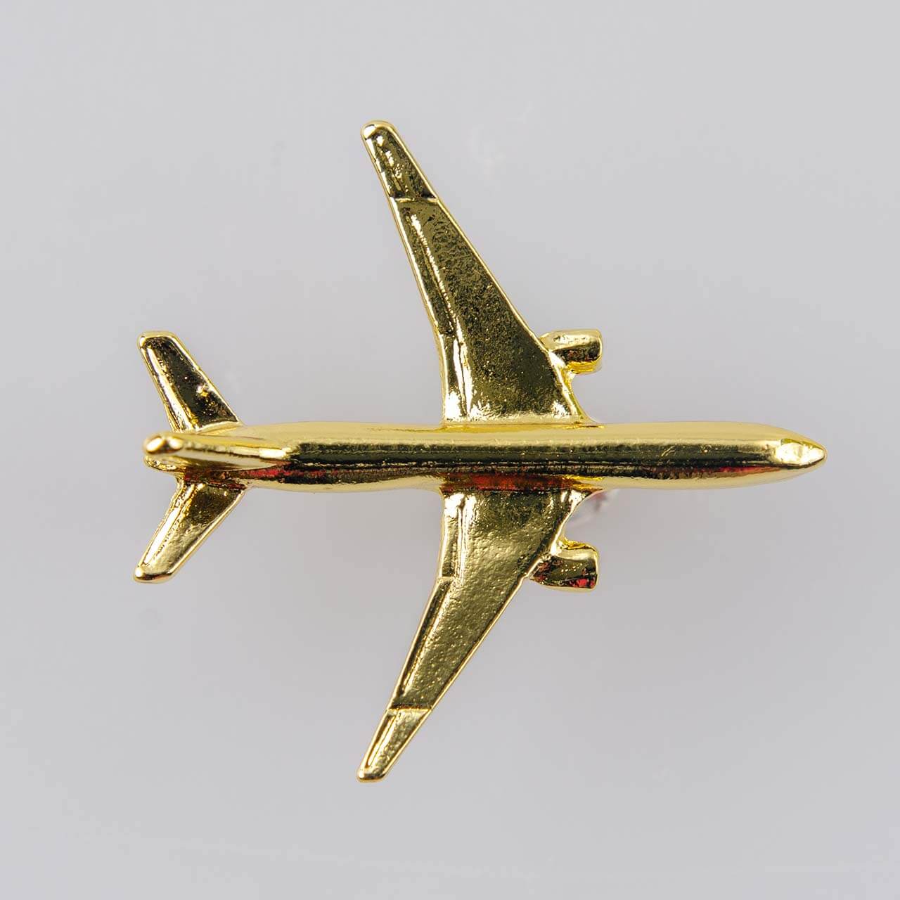 Samolot Airbus 350, złoty metalowy znaczek na pin/ szpilkę, 30 x 29 mm (#1)